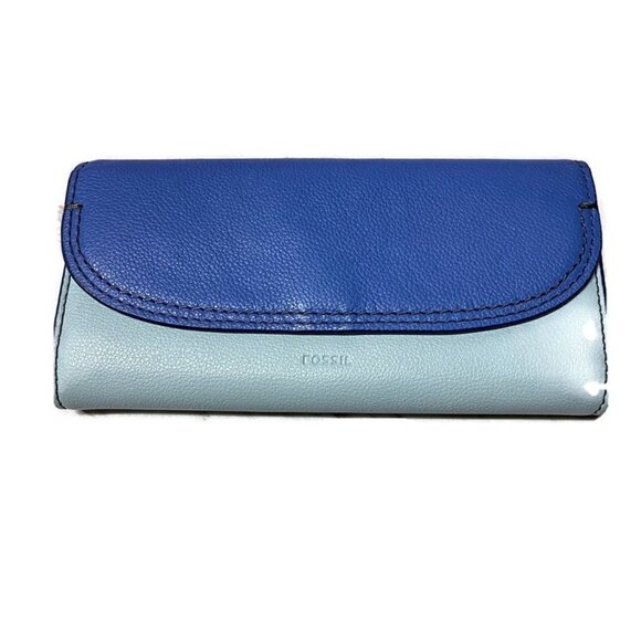 Fossil - Two Tone Blue Leather Wallet - Picture 1 of 3
